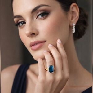 10k Yellow Gold London Blue Topaz Ring
